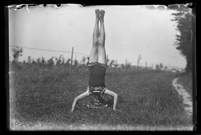 Irena Elgas w czasie ćwiczeń nad Wisłokiem na Lisiej Górze